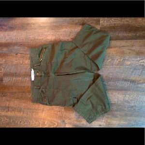 Green cargo style pants